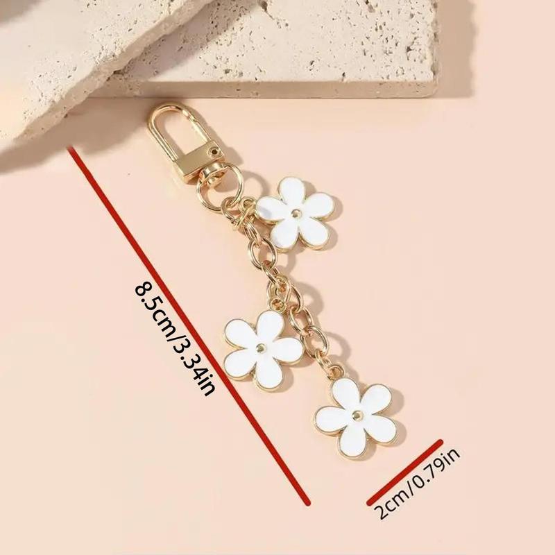 Flower Pendant Keychain, Summer Car Flower Keychain Pendant, Cute Car Decoration for Women and Girls, Car Accessories