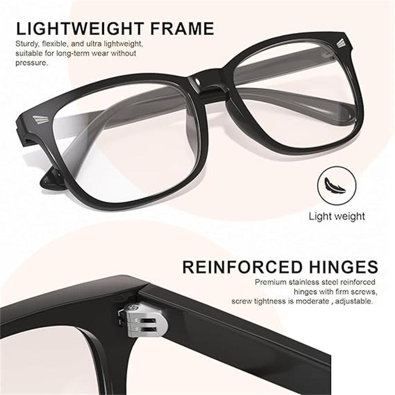 2 Pack Blu-ray Glasses Men Woman -- Lightweight Eyeglasses For Men Women -- Glasses for Computer Gaming, Fashion Lightweight glasses for Office work Daily wear Social Gathering, Eyeglasses, Eyestrain