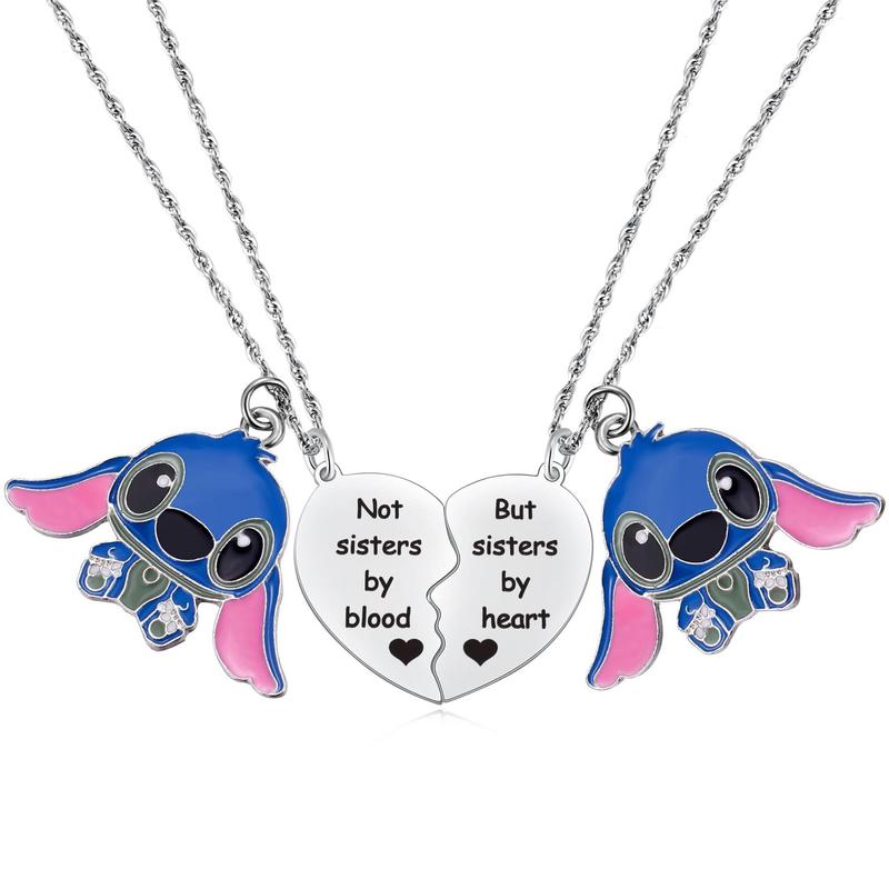 New Friends Girlfriend Friendship Stainless Steel Stitch Love Couple Necklace Love Stitch Necklace