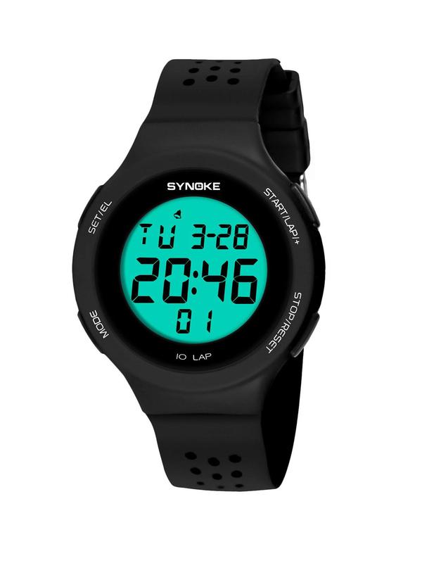 Unisex Casual Sportive Digital Watch with Luminous Dial & Waterproof Feature, Wristwatch with Alarm Mode & Stopwatch Function, Trendy Date Display Multifunctional Watch As Gift Without Box