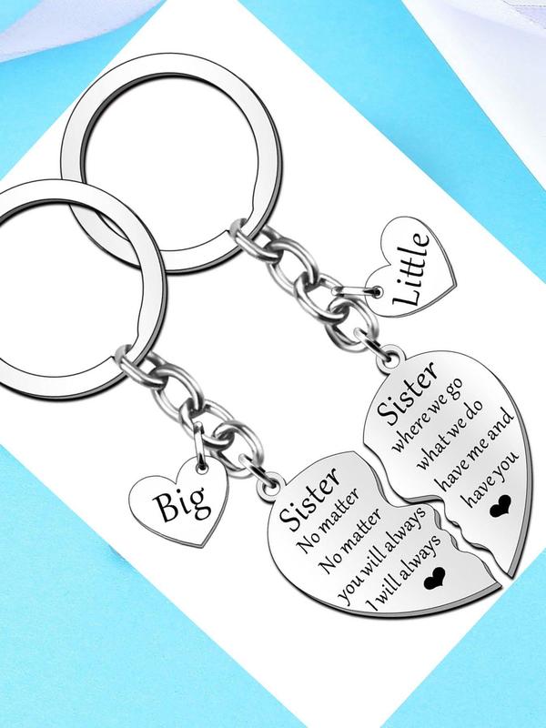 Sister Gifts Keyring, Cute Heart Shaped Keychain for Sister, Fashion Accessories As Gift for Family