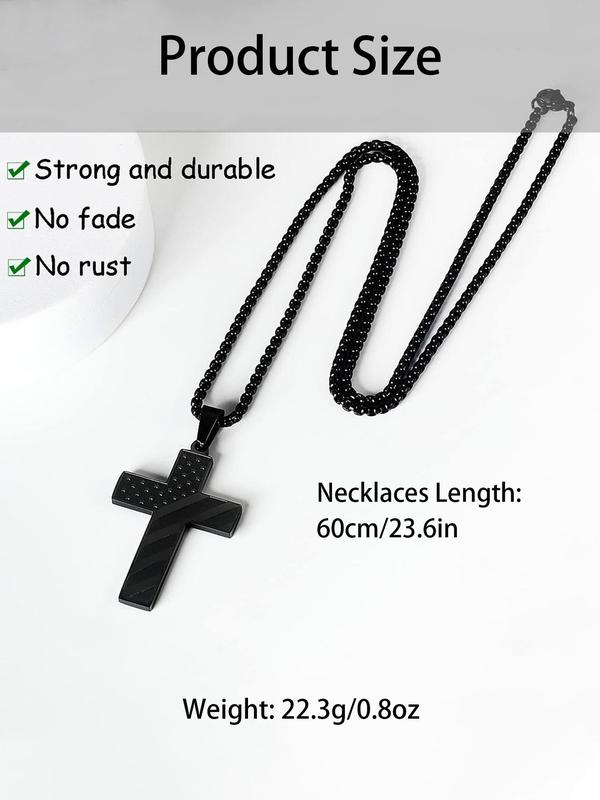 Stainless Steel Cross Pendant Necklace, Fashion Jewelry for Party, Daily Clothing Decor, Trendy All-match & Exquisite Jewelry for Birthday Gift