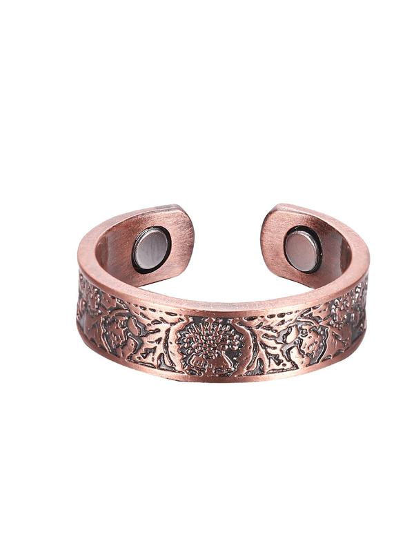 Men's Street Style Copper Magnetic Design Ring, Trendy Retro Thumb Ring, Fashion Vintage Jewelry for Party, Daily Clothing Decor As Gift