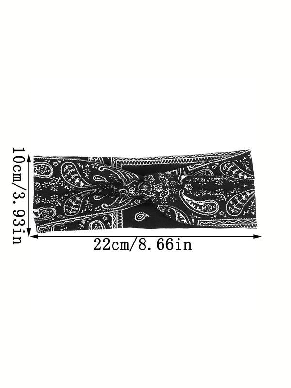 Paisley Pattern Twist Design Sports Hair Band, Breathable Sweat-absorbing Hair Band for Women, Sport Hair Band for Gym Workout Running