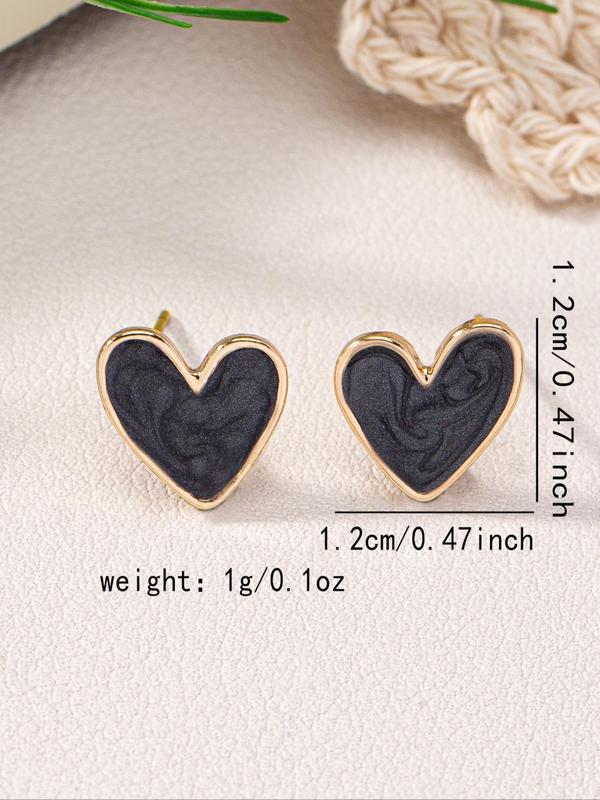 Cute Heart Design Stud Earrings, Fashionable Jewelry for Women, Fashion Jewelry for Party, Daily Clothing Decor, Trendy All-match & Exquisite Jewelry for Birthday Gift