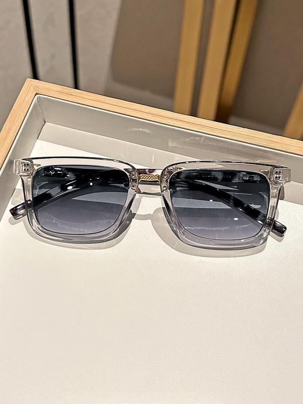 Unisex Vintage Trendy Tortoiseshell Sunglasses, Retro Casual Rectangle Frame Tinted Lens Sunglasses for Everyday Use, Fashion Accessories