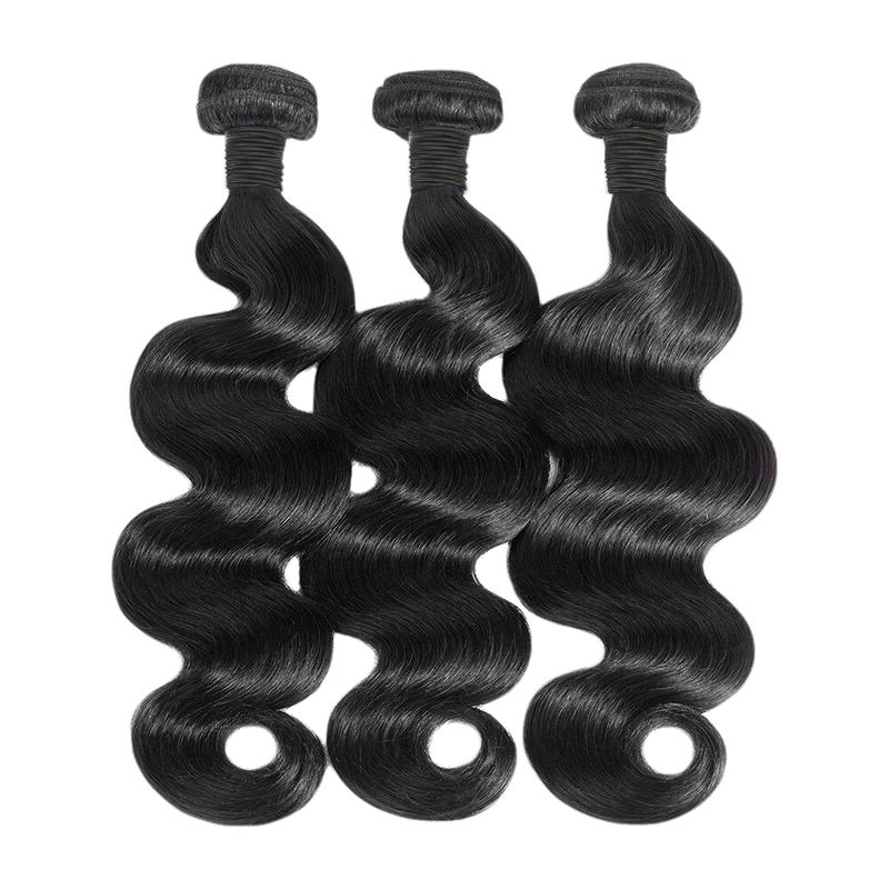 Budget Friendly 10A Grade Brazilian Virgin Natural Black 100% Human Hair Straight Body Wave Quick Weave Sew in Glue in Viral Human Hair Bundles