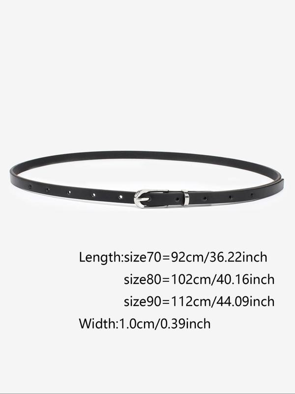 Women's Classic Solid Color Simple Skinny Belt, Fashion PU Buckle Belt for Jeans Pants, Fashion Belt for Party, Daily Clothing Decor, Trendy All-match & Exquisite Belt for Birthday Gift