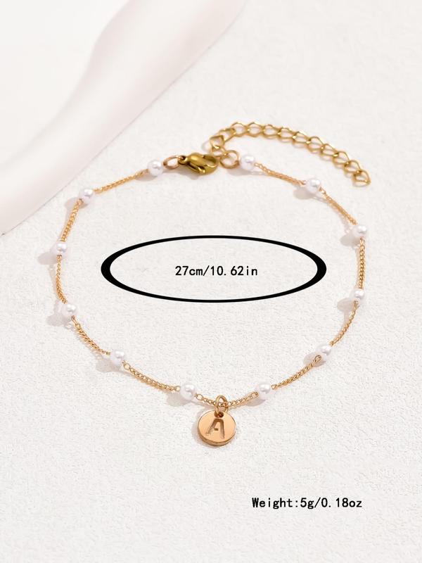 Fashion Letter Detail Anklet, Fashion Body Jewelry for Women & Girls, Casual Trendy Accessories for Party Decor, Trendy Exquisite Jewelry for Birthday Gift