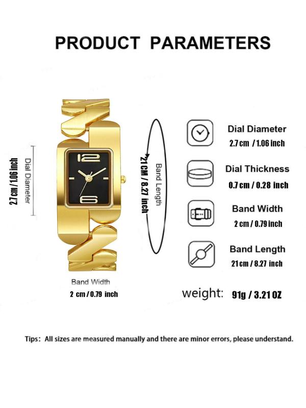 Men's Vintage Square Dial Quartz Watch, Fashionable Wristwatch for Party, Daily Clothing Decor, Trendy All-match & Exquisite Watch for Birthday Gift with Box