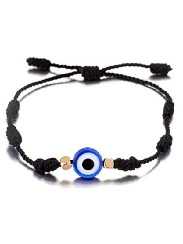 Unisex Summer Simple Style Bracelet with Eye Design,Exquisite Braided Bracelet with Round Charm, Elegant All-match Fashion Accessories for Daily Wear