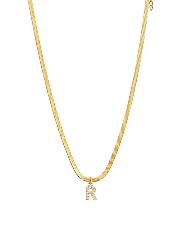 Fashion Letter Detail Pendant Necklace for Women, 2024 Fall Fashion Matching Chain Necklace Jewelry As Gift for Her for Party, Daily Clothing Decor, Trendy All-match & Exquisite Jewelry for Birthday Gift