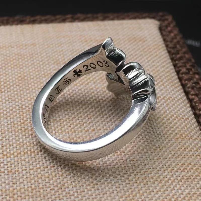 Fishtail cross ring men and women couple fashion personality ring swing tail ring punk