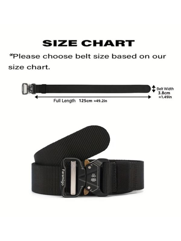 Solid Color Nylon Tape Belt for Men and Women, Quick Release Buckle Belt, Military Tactical Belt, 2024 Matching Outfit for Back To School, Fall Outfits, Earthtone Fall Freshness