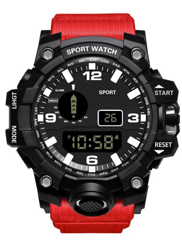 Men's Sporty Digital Watch, Fashionable Digital Watch with Luminous Dial & Alarm Clock Function, Waterproof Outdoor Watch for Men