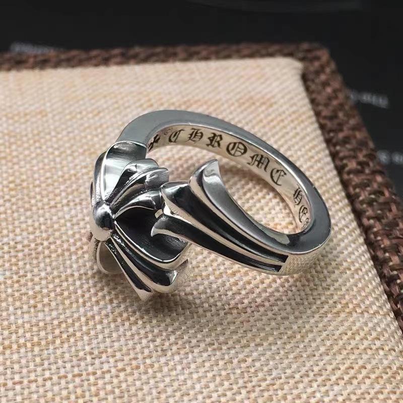 Fishtail cross ring men and women couple fashion personality ring swing tail ring punk