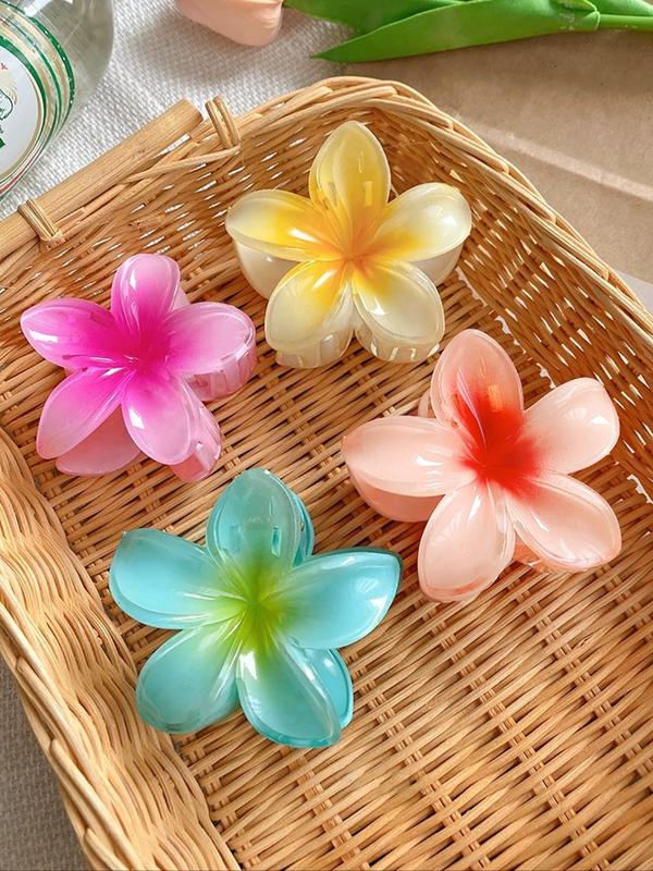 Simple Flower Design Hair Claws, Casual and Versatile Hair Accessories for Women, Minimalist Headwear Suitable for Beach Vacation Daily Use