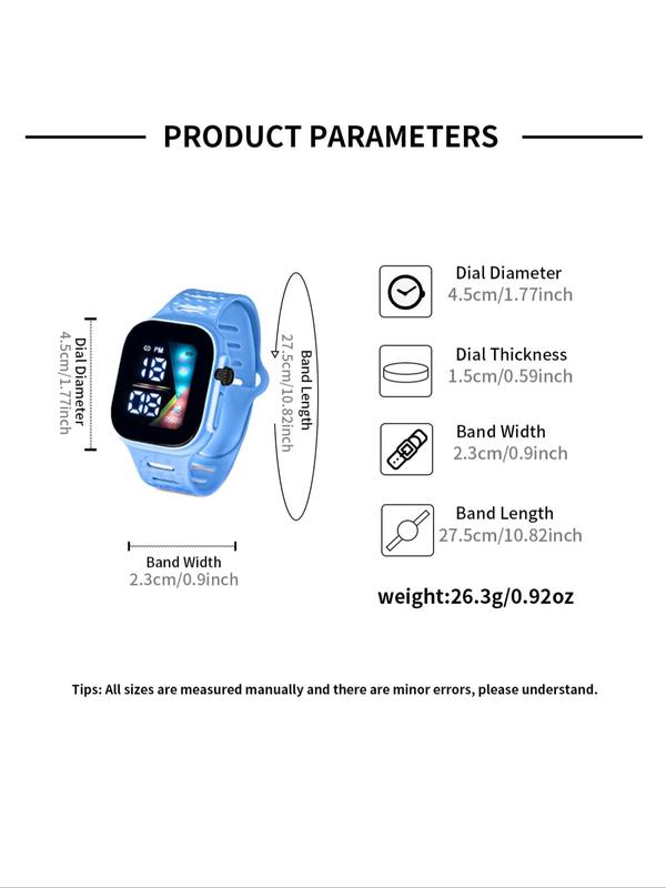 Simple Style Plain Color Digital Watches for Women with LED Display, Casual Sportive Wristwatch As Gifts for Her, Trendy Date Display Multifunctional Watch As Galentineday Gift