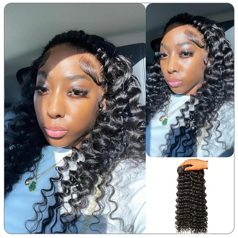 [Wequeen] Budget Friendly 10A Grade Brazilian Virgin 100% Human Hair Deep Wavy Kinky Curly Quick Weave Sew in Glue in Viral Hair Bundles