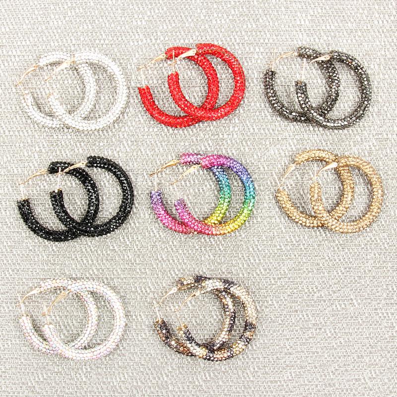 Dazzling Rhinestone-Coated Hoop Earrings