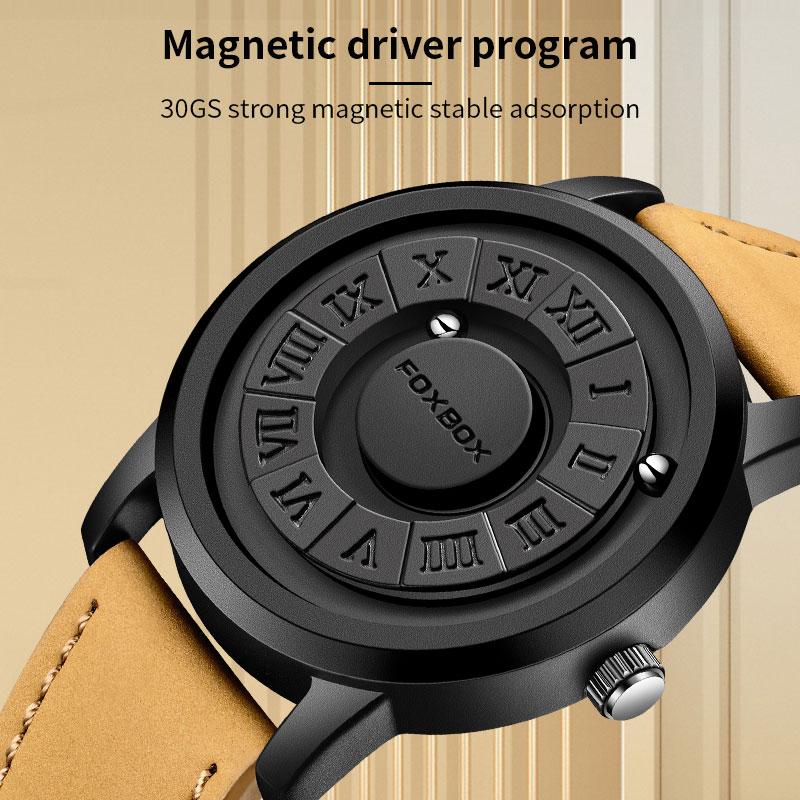 FOXBOX New Concept Design Magnetic Roman Numeral Unisex Fashion Watch