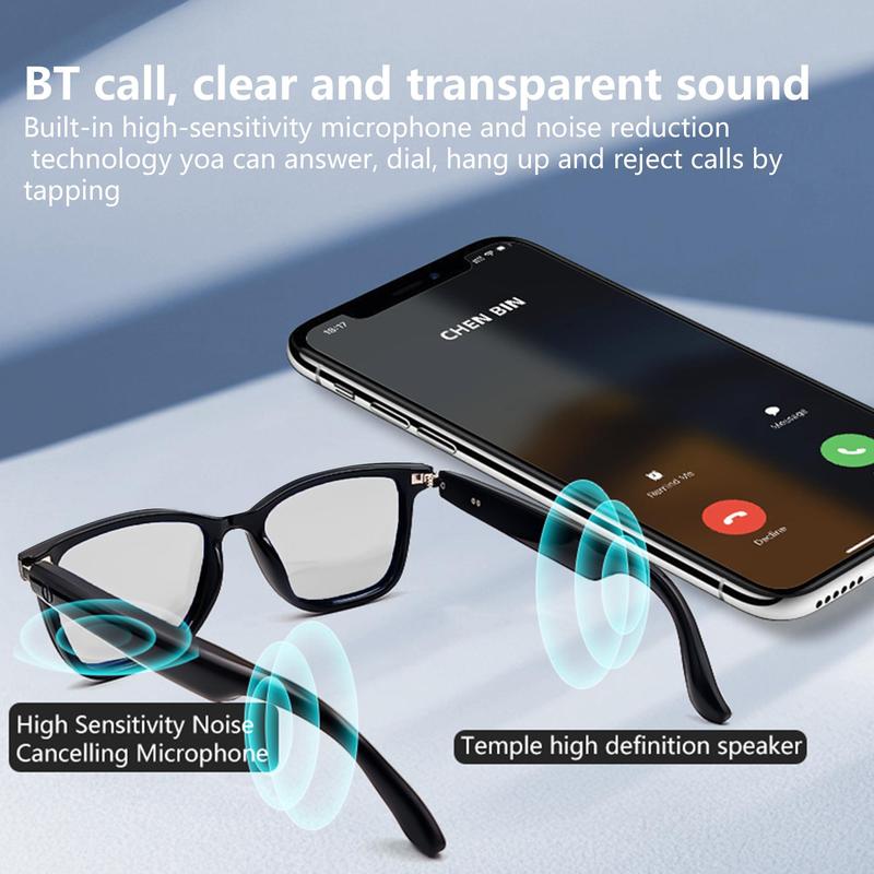 Smart Glasses, Wireless Sun Proof Audio Bluetooth-compatible Glasses, Riding Travel Office Fishing Wireless BT Eye Protective Audio Sunglasses