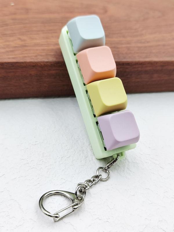 Colorblock Keyboard Button Design Keychain, Novelty Keychain for Women & Men, Cute Keychain for Bag & Key Decoration