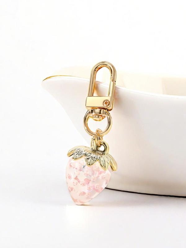 Strawberry Shaped Keychain, Cute Fruit Design Key Ring, Fashionable Keychain for Women & Men, Trendy All-match & Exquisite Keychain for Birthday Gift