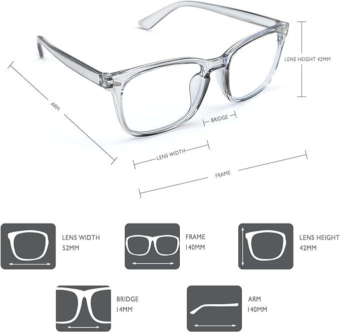 Computer Gaming Glasses ，2024 Fashion Square Glasses，Gaming Glasses,TV Glasses,Lightweight Frame Eyewear,Men Women，Clear Gaming Glasses