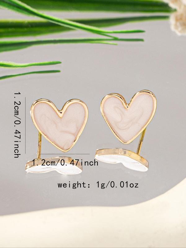 Cute Heart Design Stud Earrings, Fashionable Jewelry for Women, Fashion Jewelry for Party, Daily Clothing Decor, Trendy All-match & Exquisite Jewelry for Birthday Gift