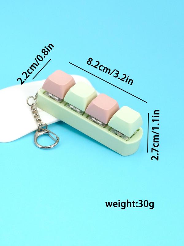 Colorblock Keyboard Button Design Keychain, Novelty Keychain for Women & Men, Cute Keychain for Bag & Key Decoration