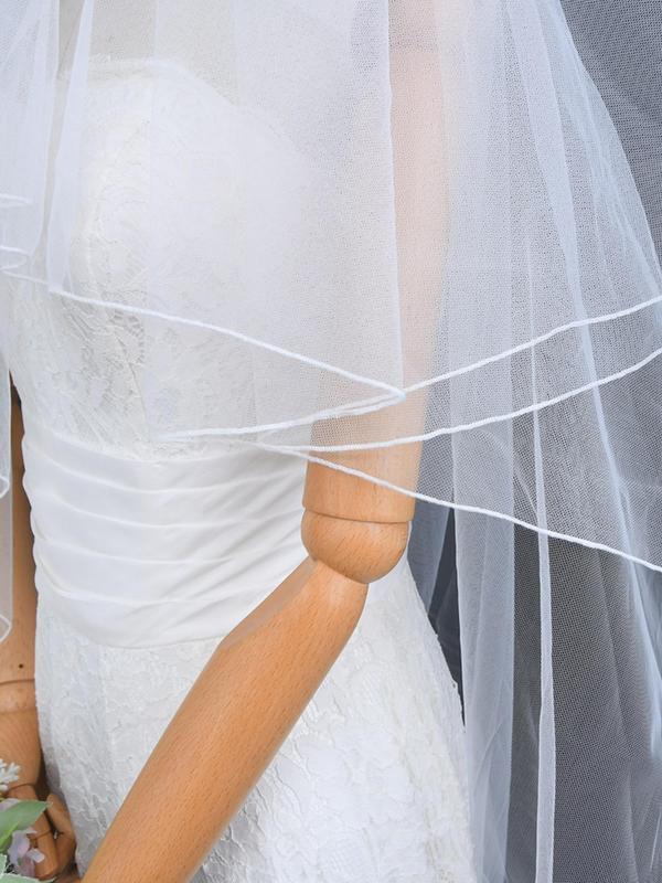 Simple Double Layer Bridal Veil with Hair Comb, Elegant Wedding Bridal Veil, Fashionable Wedding Accessories for Women