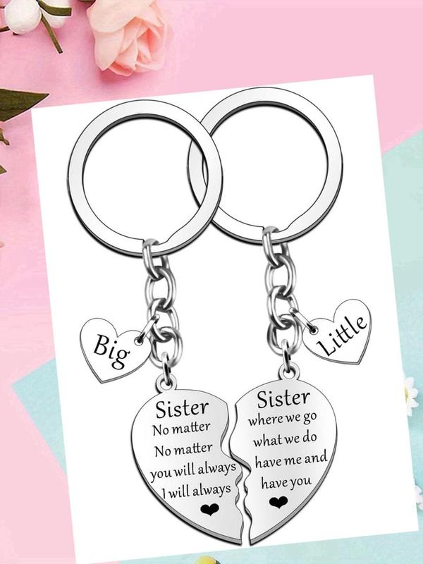 Sister Gifts Keyring, Cute Heart Shaped Keychain for Sister, Fashion Accessories As Gift for Family