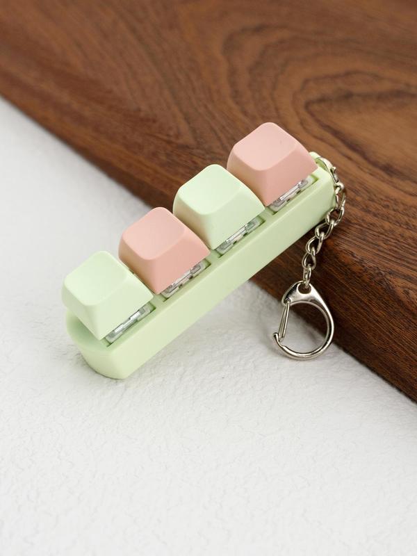 Colorblock Keyboard Button Design Keychain, Novelty Keychain for Women & Men, Cute Keychain for Bag & Key Decoration