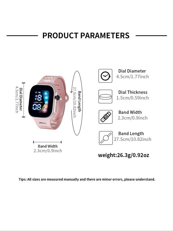 Simple Style Plain Color Digital Watches for Women with LED Display, Casual Sportive Wristwatch As Gifts for Her, Trendy Date Display Multifunctional Watch As Galentineday Gift