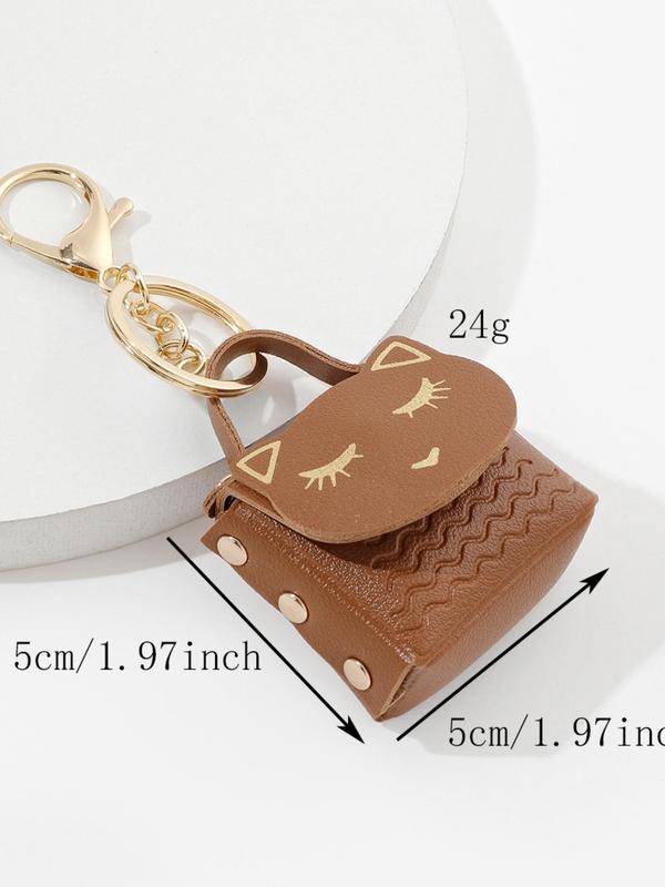 2024 Trendy Cat Coin Purse Design Key Chain for Girl, Fashionable Alloy Keyring for Car Keys for Women & Men, Retro Cute Accessories, Bag Charm Decoration