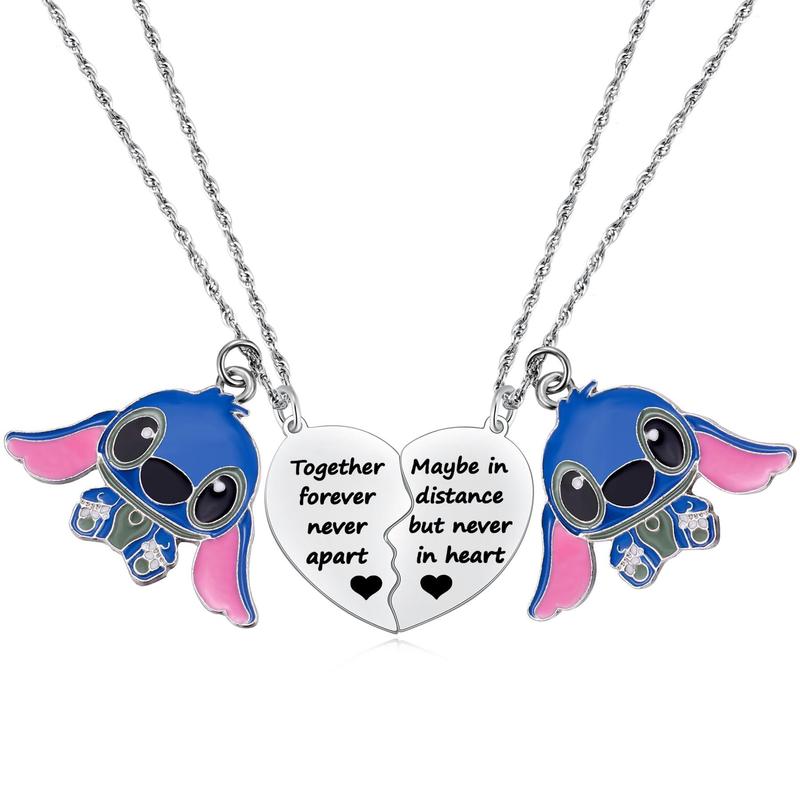 New Friends Girlfriend Friendship Stainless Steel Stitch Love Couple Necklace Love Stitch Necklace