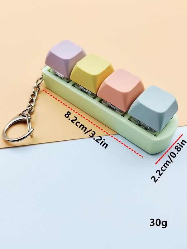 Colorblock Keyboard Button Design Keychain, Novelty Keychain for Women & Men, Cute Keychain for Bag & Key Decoration