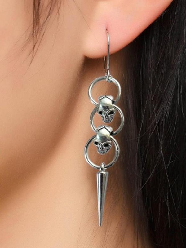 Punk Style Hollow Out Skull Design Dangle Earrings, Fashion  Gothic Jewelry for Party, Daily Clothing Decor, Trendy All-match & Exquisite Jewelry for Birthday Gift