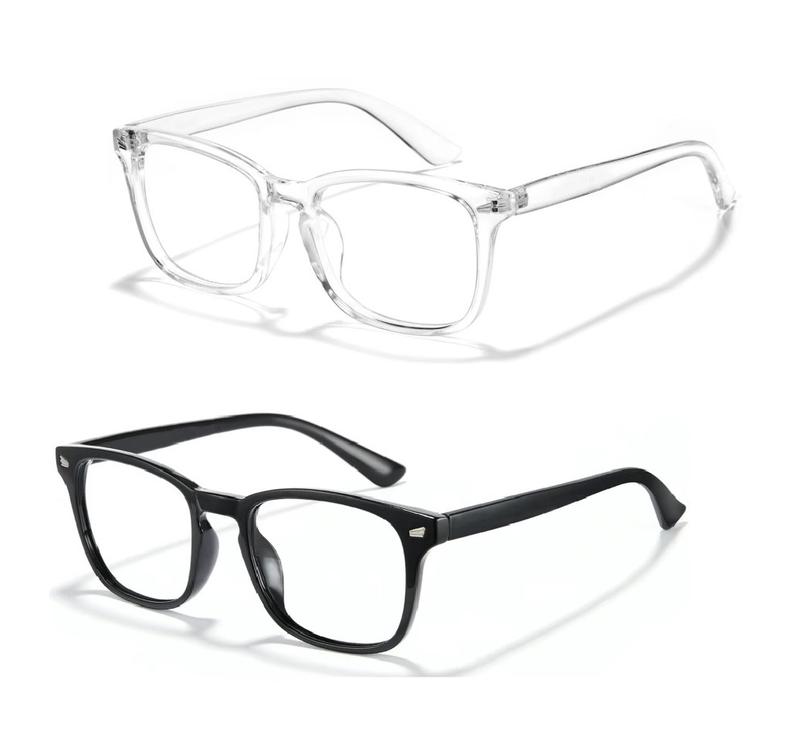 Computer Gaming Glasses ，2024 Fashion Square Glasses，Gaming Glasses,TV Glasses,Lightweight Frame Eyewear,Men Women，Clear Gaming Glasses