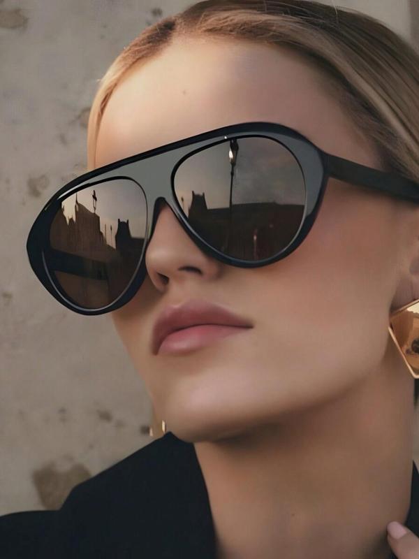 Unisex Vintage Trendy Sunglasses, Retro Large Frame Sunglasses, Fashionable Sunglasses for Women & Men for Everyday Use and Outdoor Activities