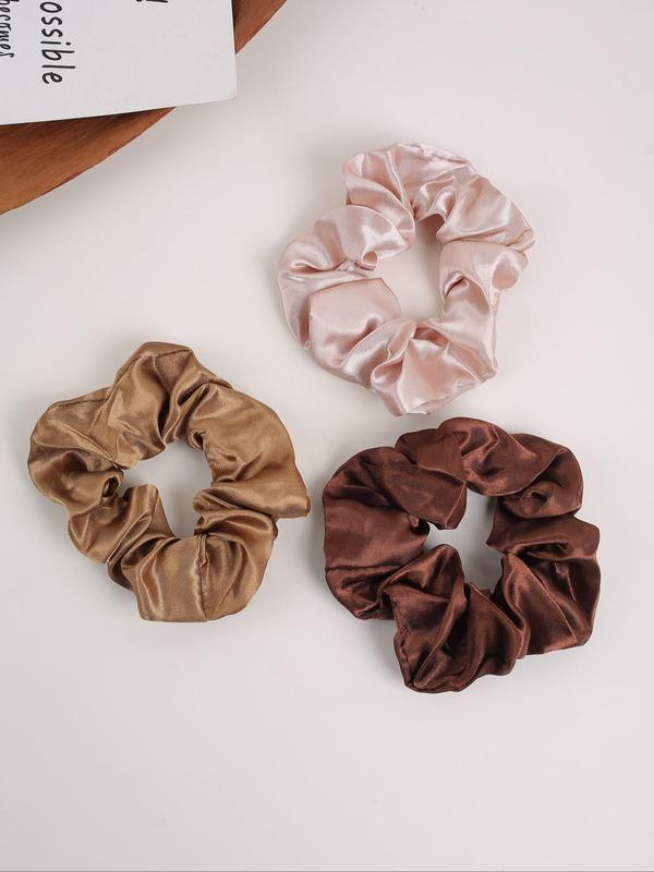 Mixed Color Ruched Design Hair Scrunchies, Elegant High Stretch Hair Tie for Women & Girls, Minimalist Headwear Suitable for Daily and Casual Party