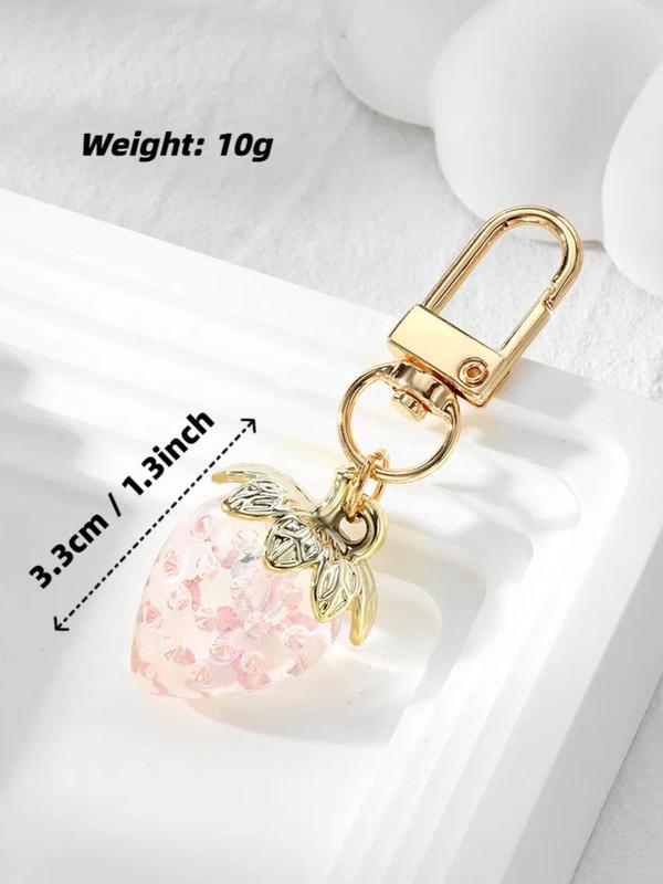 Strawberry Shaped Keychain, Cute Fruit Design Key Ring, Fashionable Keychain for Women & Men, Trendy All-match & Exquisite Keychain for Birthday Gift