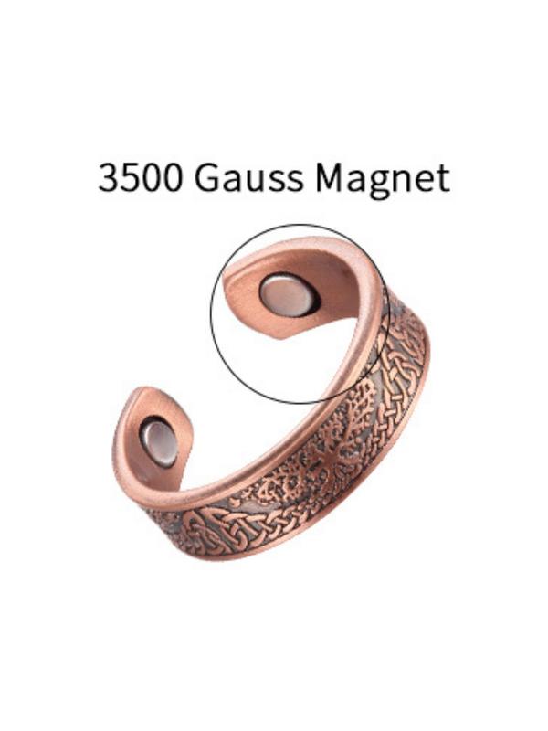 Men's Street Style Copper Magnetic Design Ring, Trendy Retro Thumb Ring, Fashion Vintage Jewelry for Party, Daily Clothing Decor As Gift