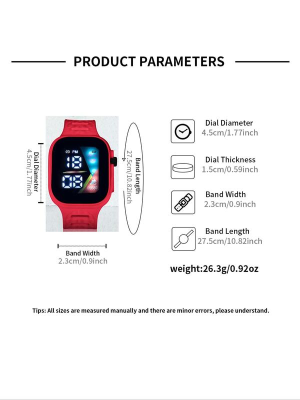 Simple Style Plain Color Digital Watches for Women with LED Display, Casual Sportive Wristwatch As Gifts for Her, Trendy Date Display Multifunctional Watch As Galentineday Gift