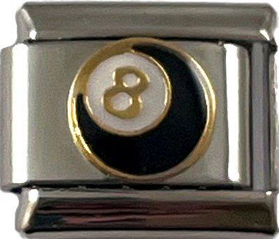 Italian Charm Link Lucky 8 Ball Charm 9mm