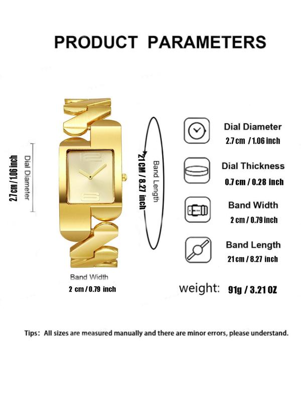 Men's Vintage Square Dial Quartz Watch, Fashionable Wristwatch for Party, Daily Clothing Decor, Trendy All-match & Exquisite Watch for Birthday Gift with Box