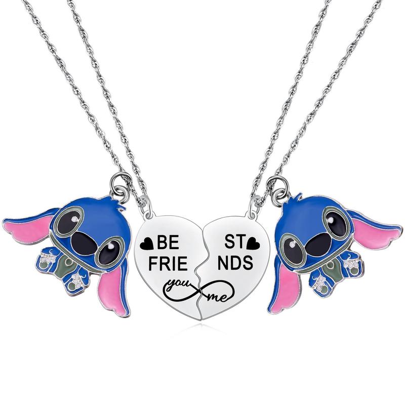 New Friends Girlfriend Friendship Stainless Steel Stitch Love Couple Necklace Love Stitch Necklace