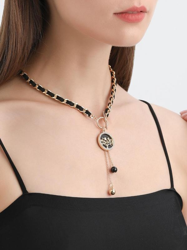 Summer Women's Elegant Heart Design Pendant Necklace, Fashionable Tassel Jewelry for Party, Daily Clothing Decor for Girl, Trendy All-match & Exquisite Jewelry for Birthday Gift