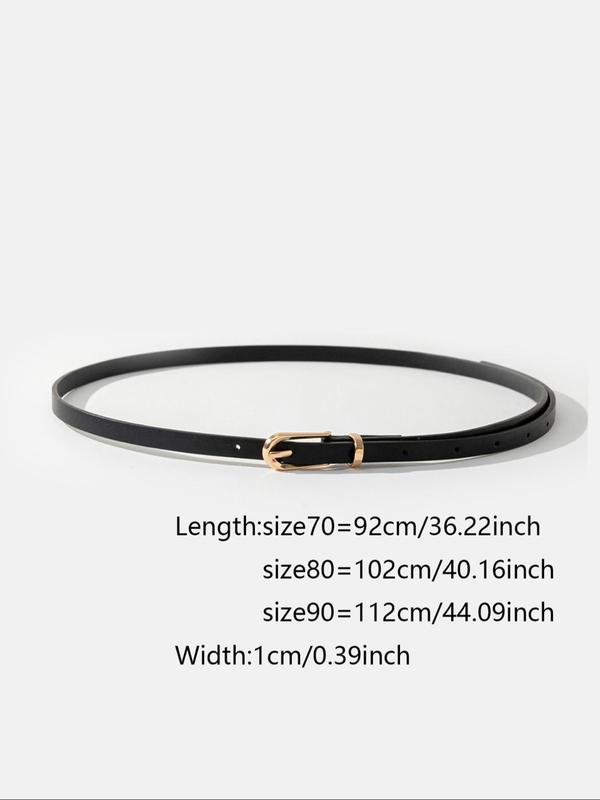 Women's Classic Solid Color Simple Skinny Belt, Fashion PU Buckle Belt for Jeans Pants, Fashion Belt for Party, Daily Clothing Decor, Trendy All-match & Exquisite Belt for Birthday Gift